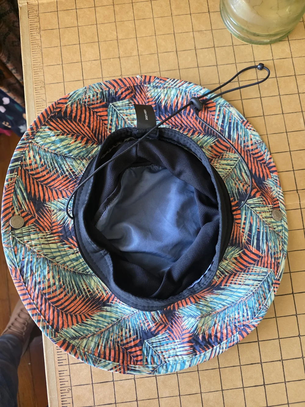 Mission Cooling Bucket Hat Blue Tropical Brim Adjustable Chin Strap